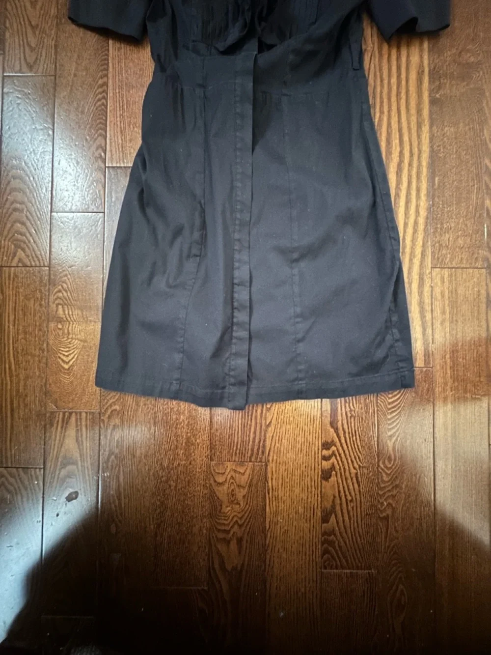 Marciano Black Ruffle-Front Midi Shirt Dress - Picture 2 of 5